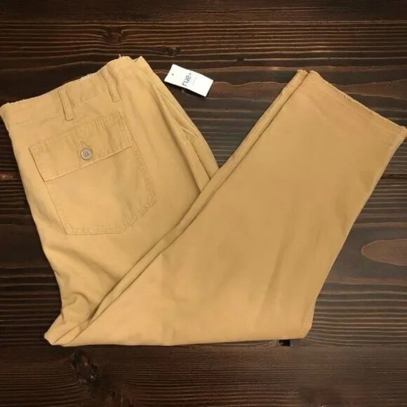 NWT BLUE SPICE KHAKI TAN RAW HEM CROP PANTS PLUS 16 - Picture 2 of 3
